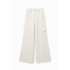 Pantalon cargo wide leg satiné