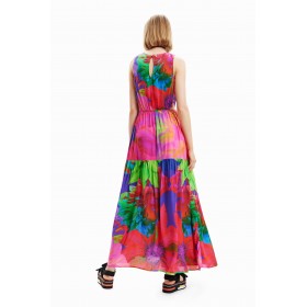 Robe longue découpes fleurs