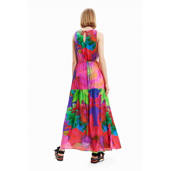 Robe longue découpes fleurs