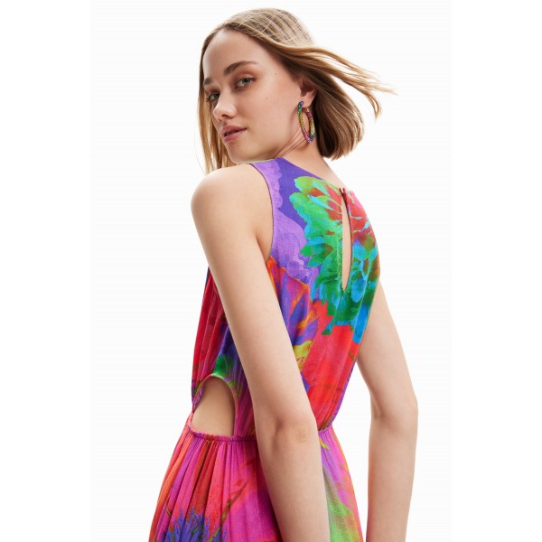 Robe longue découpes fleurs