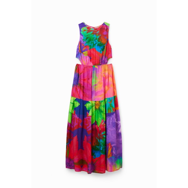 Robe longue découpes fleurs