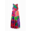 Robe longue découpes fleurs
