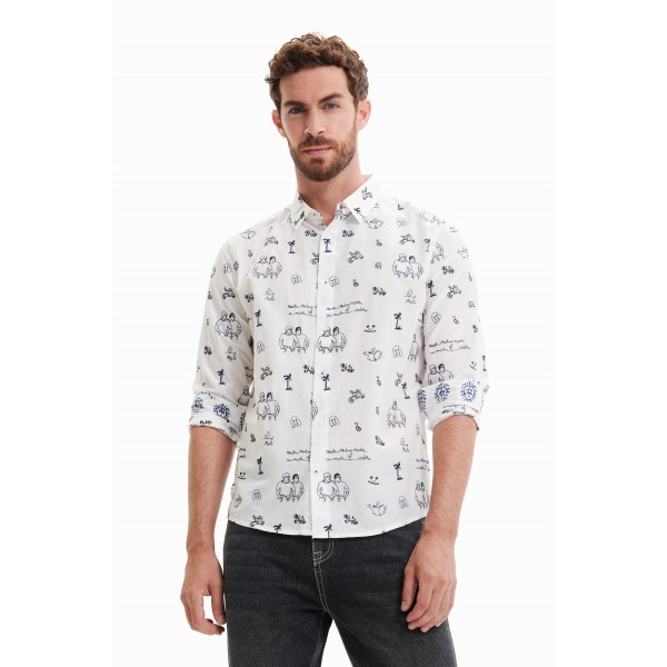Chemise voile broderies