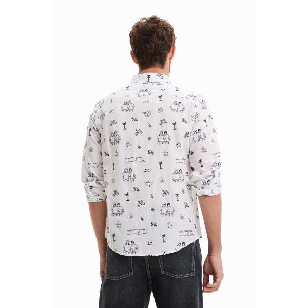 Chemise voile broderies
