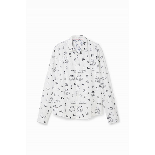 Chemise voile broderies