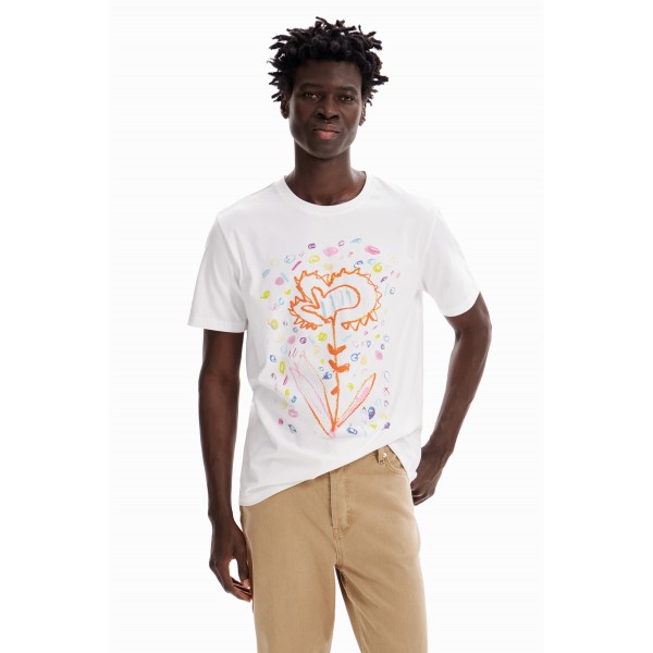 T-shirt décontracté fleur arty