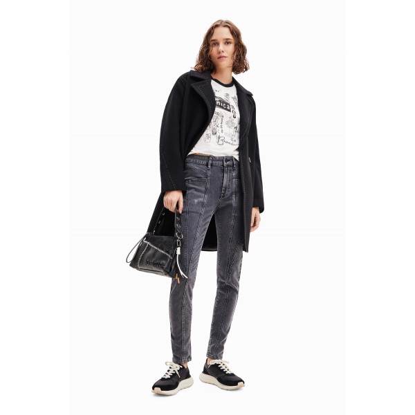 Jean skinny push-up métallisé
