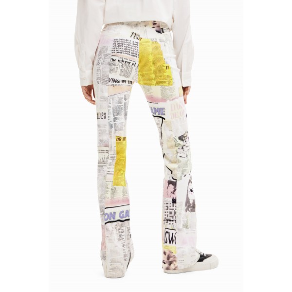 Pantalon évasé journal
