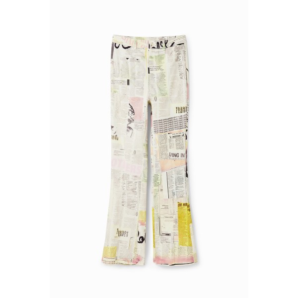 Pantalon évasé journal
