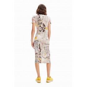 Robe midi ajustée journal