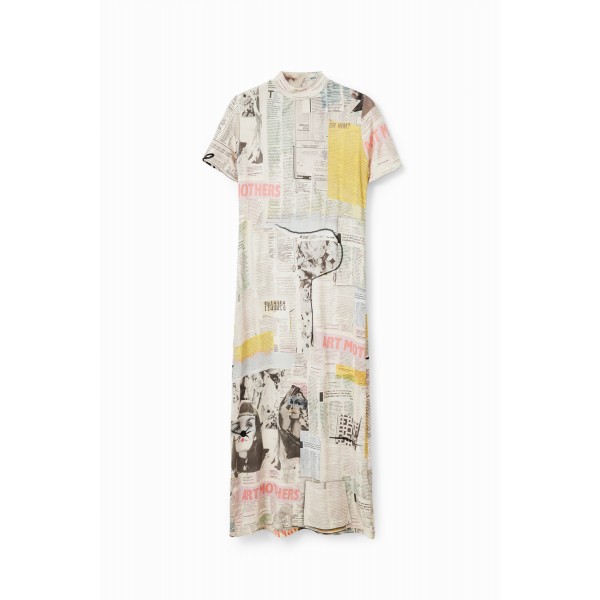 Robe midi ajustée journal