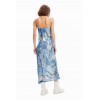 Robe midi patchwork denim