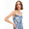 Robe midi patchwork denim