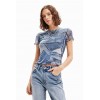 T-shirt tulle patchwork denim