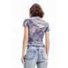 T-shirt tulle patchwork denim