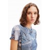 T-shirt tulle patchwork denim