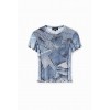 T-shirt tulle patchwork denim