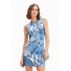 Mini-robe patchwork denim