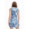 Mini-robe patchwork denim