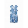 Mini-robe patchwork denim