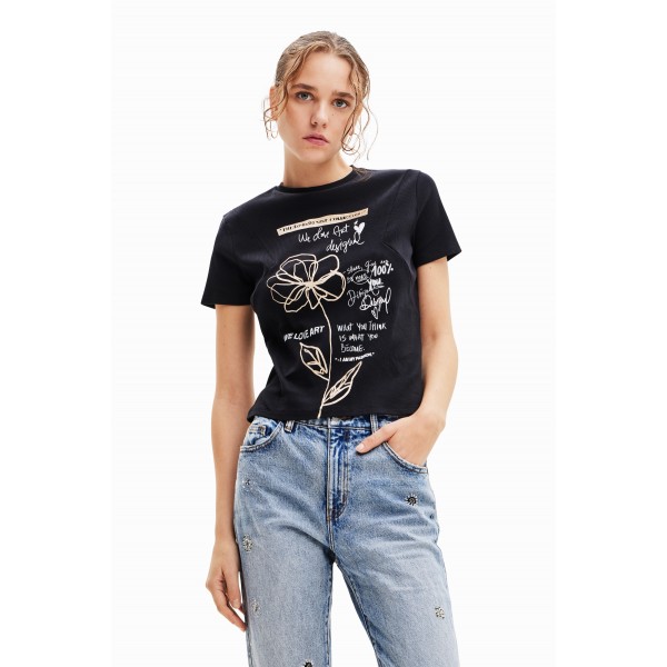 T-shirt fleur messages
