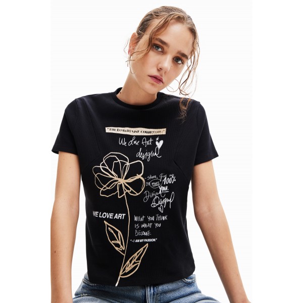 T-shirt fleur messages