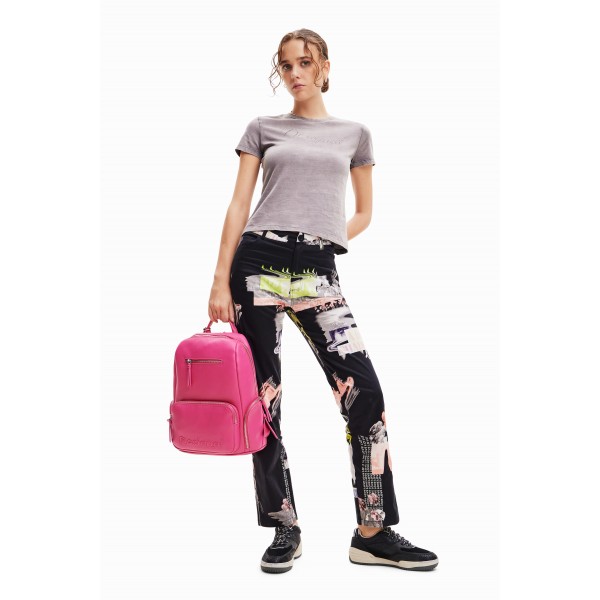 Pantalon droit collage