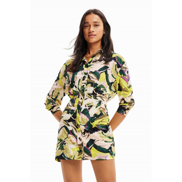 Robe chemise courte camouflage