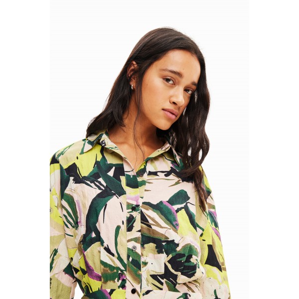 Robe chemise courte camouflage