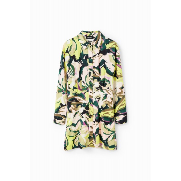 Robe chemise courte camouflage