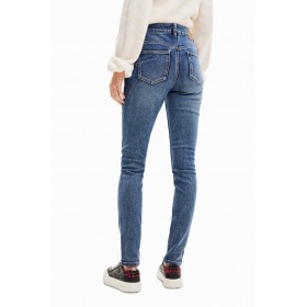 Jean skinny push-up fleurs