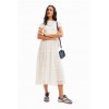 Robe midi combinée tulle