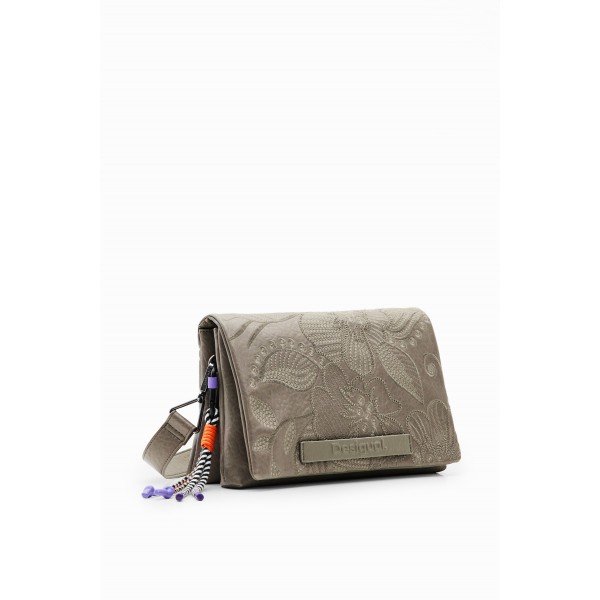 Sac à bandoulière moyen broderie fleurs
