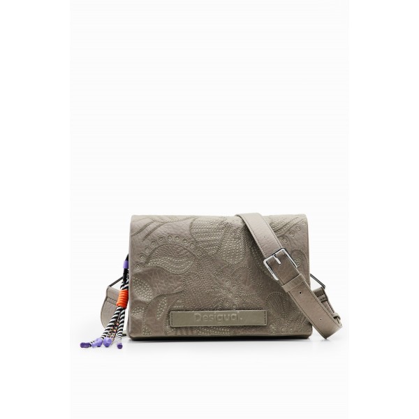 Sac à bandoulière moyen broderie fleurs