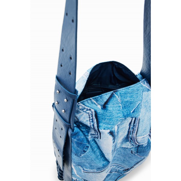 Grand sac patchwork denim
