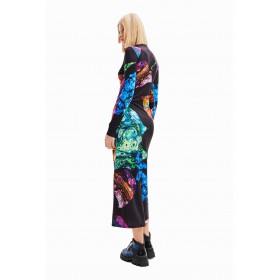 Robe midi ajustée minéral